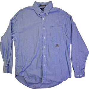 Tommy Hilfiger Golf Long Sleeve Button up Shirt Blue Pinstripe Size L Men Sprint